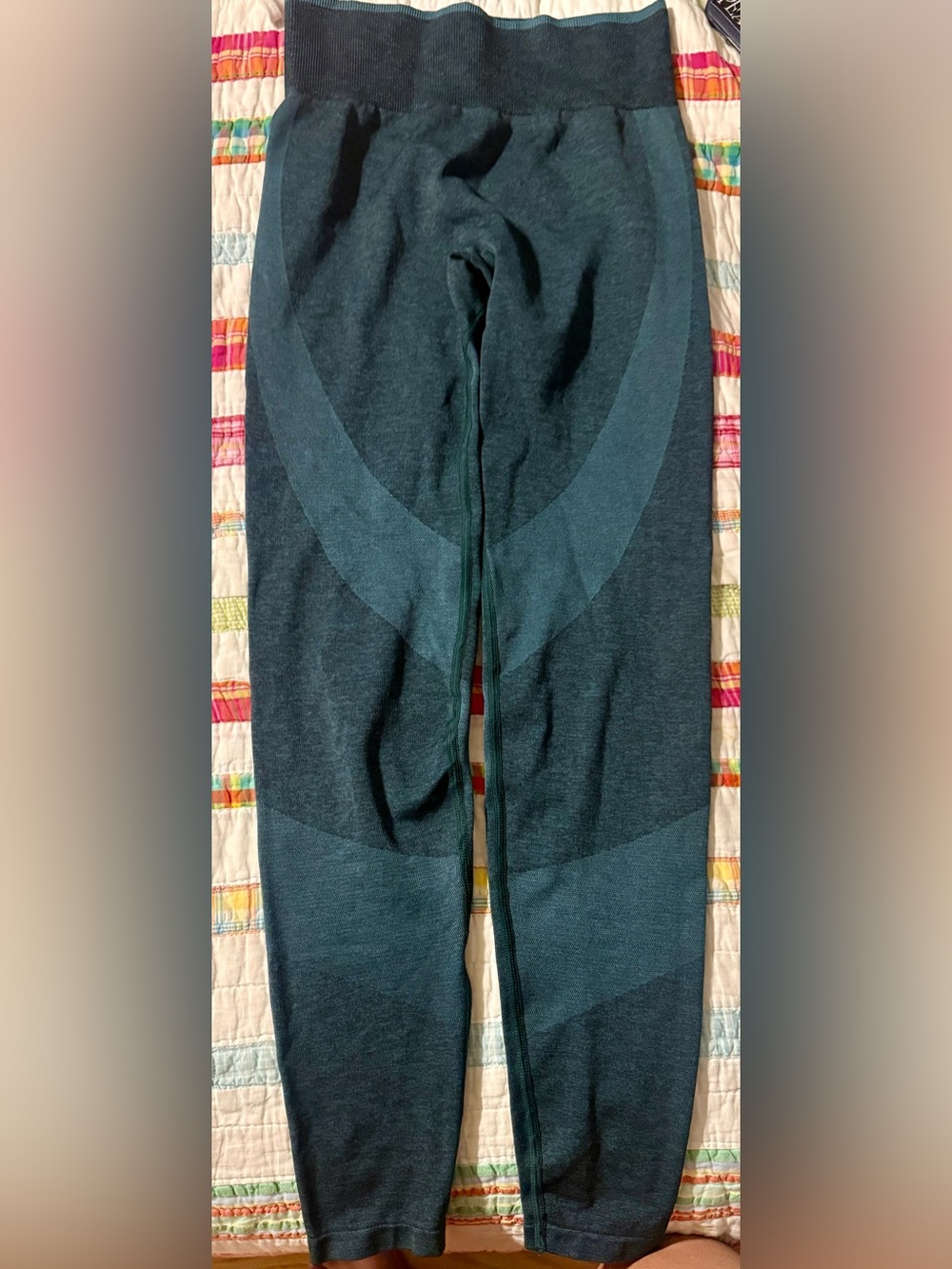 PINK Victoria's Secret Seamless Teal/Green Active Leggings